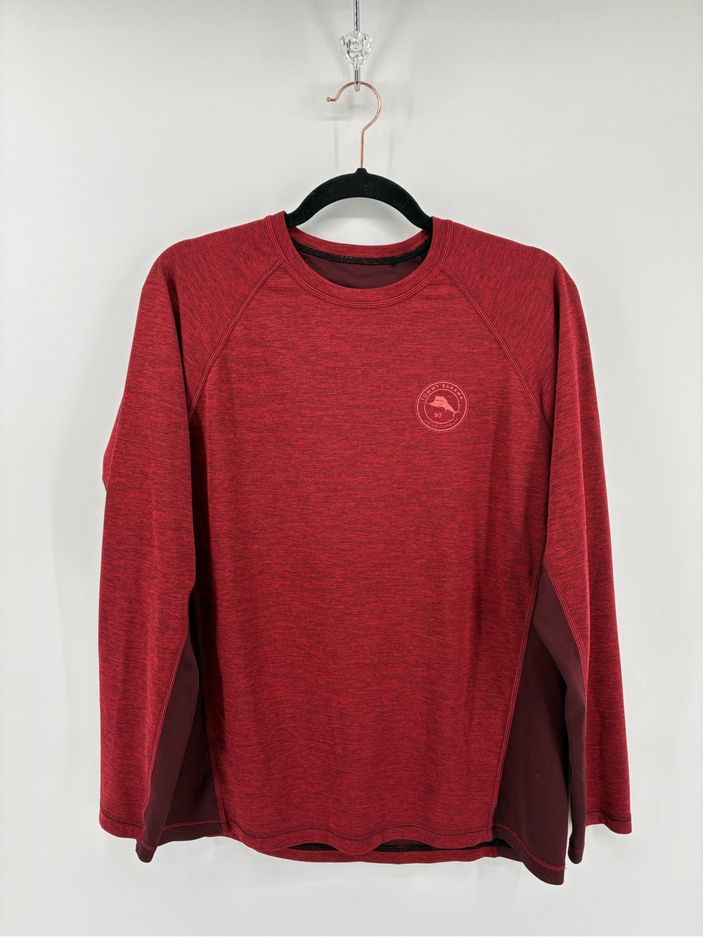 Tommy Bahama Men's Red Long-Sleeve Performance Crew Shirt